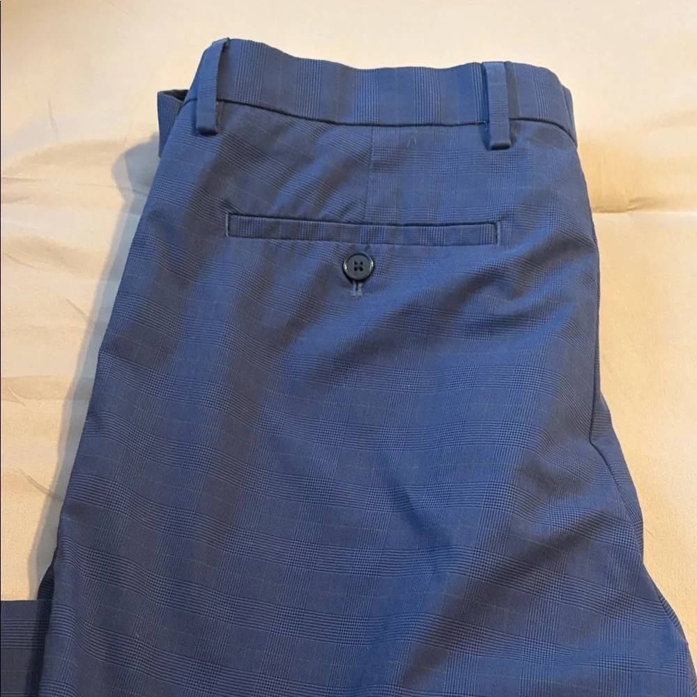 Banana Republic Blue Checkered Slim Fit Trousers - Picture 4 of 4